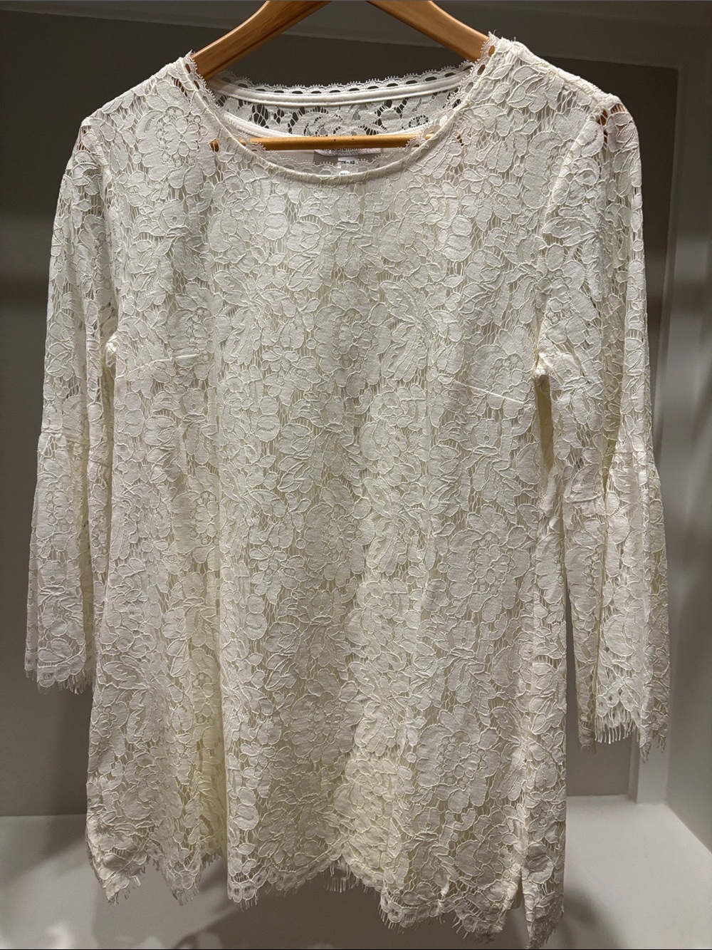 Isaac Mizrahi Ivory Floral Lace Tunic